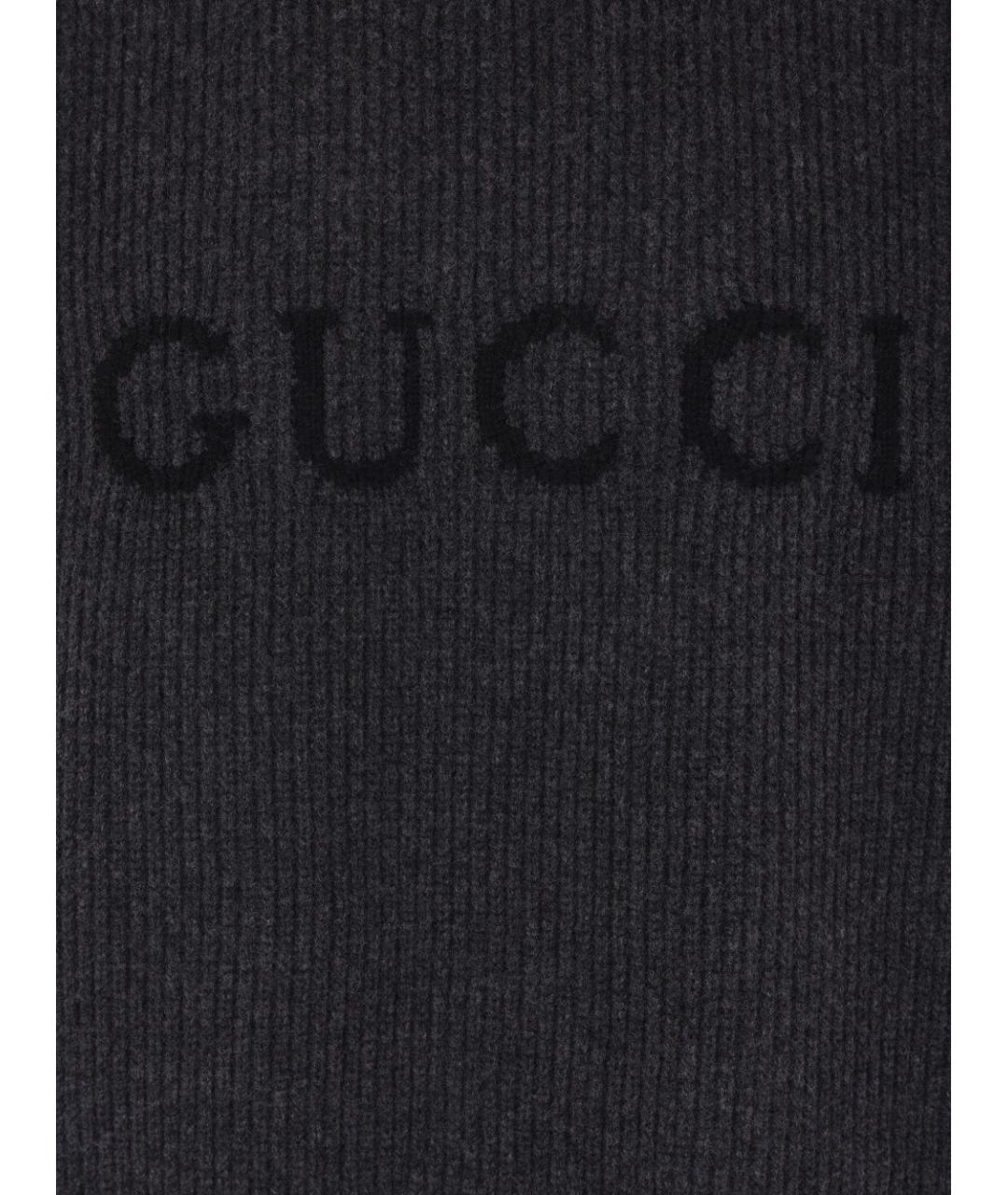 GUCCI Антрацитовый шерстяной джемпер / свитер, фото 2
