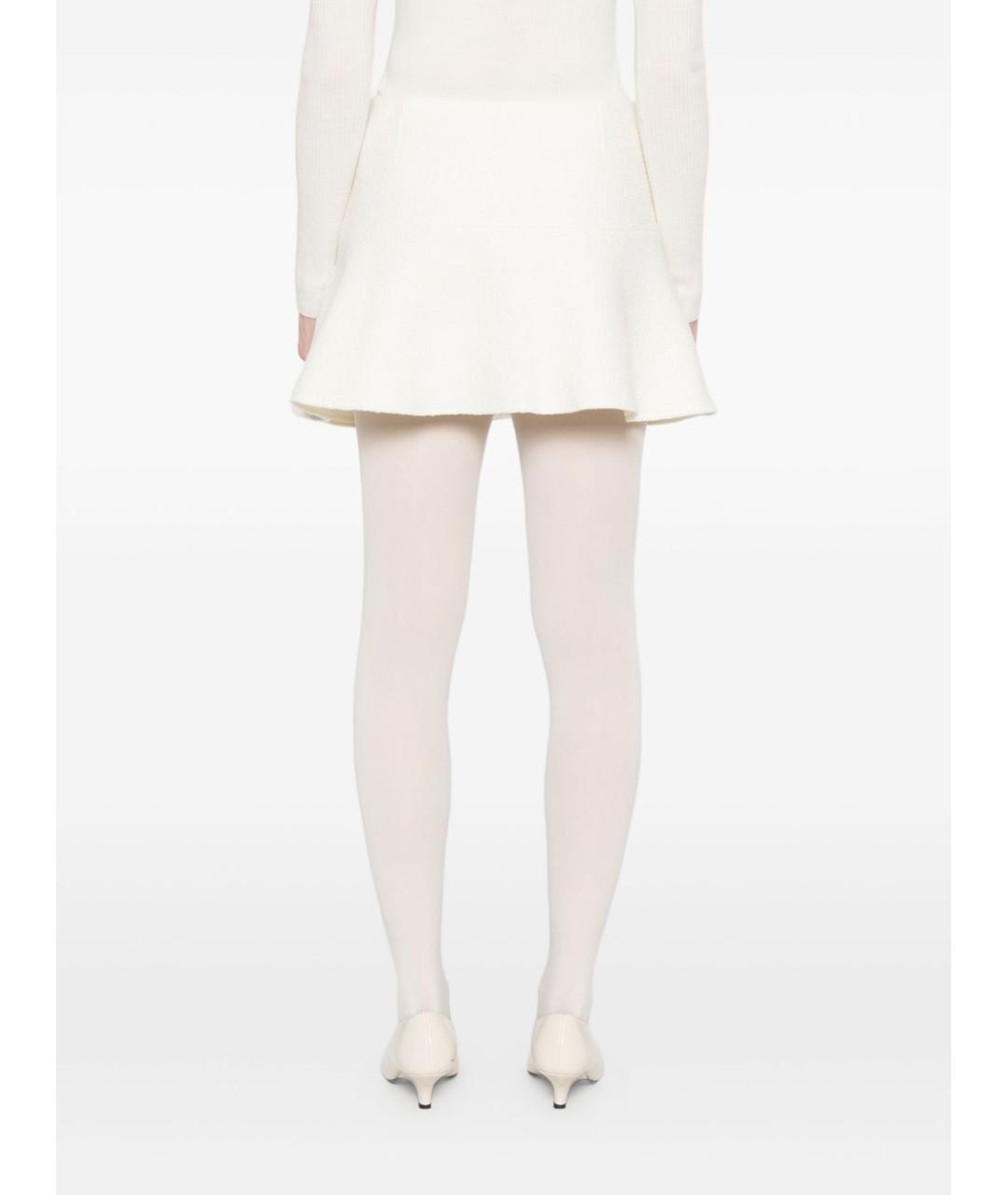 GUCCI Белая шерстяная юбка мини, фото 4