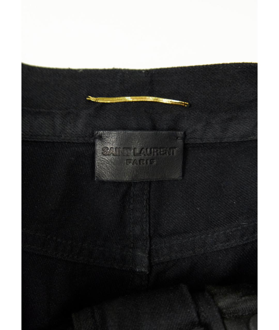 SAINT LAURENT Черные хлопковые джинсы слим, фото 3