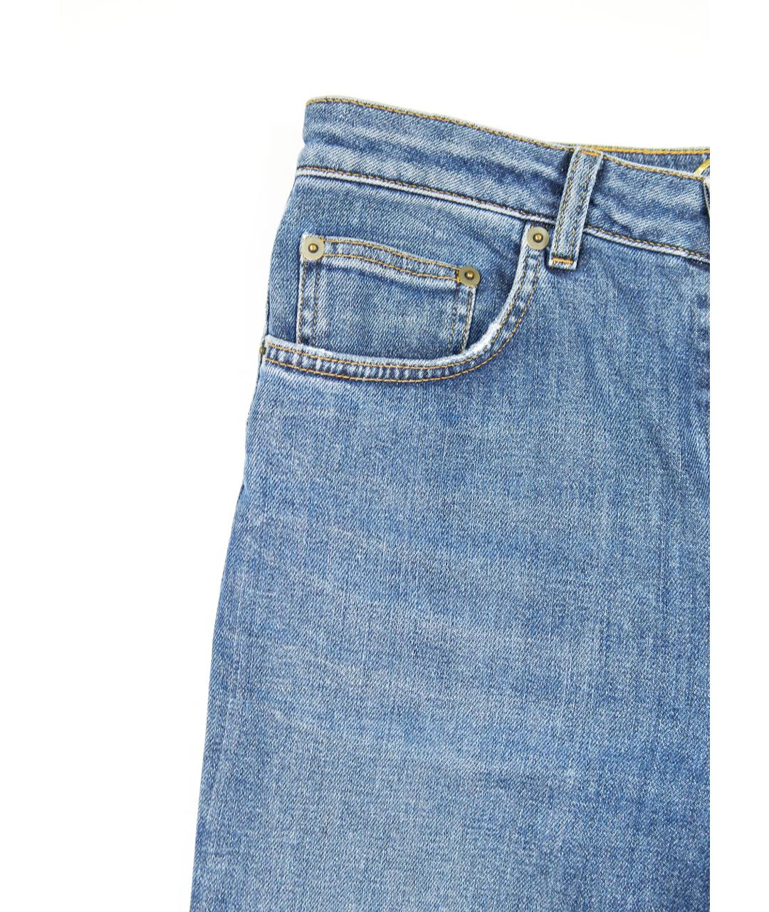 SAINT LAURENT Синие хлопко-эластановые джинсы слим, фото 4