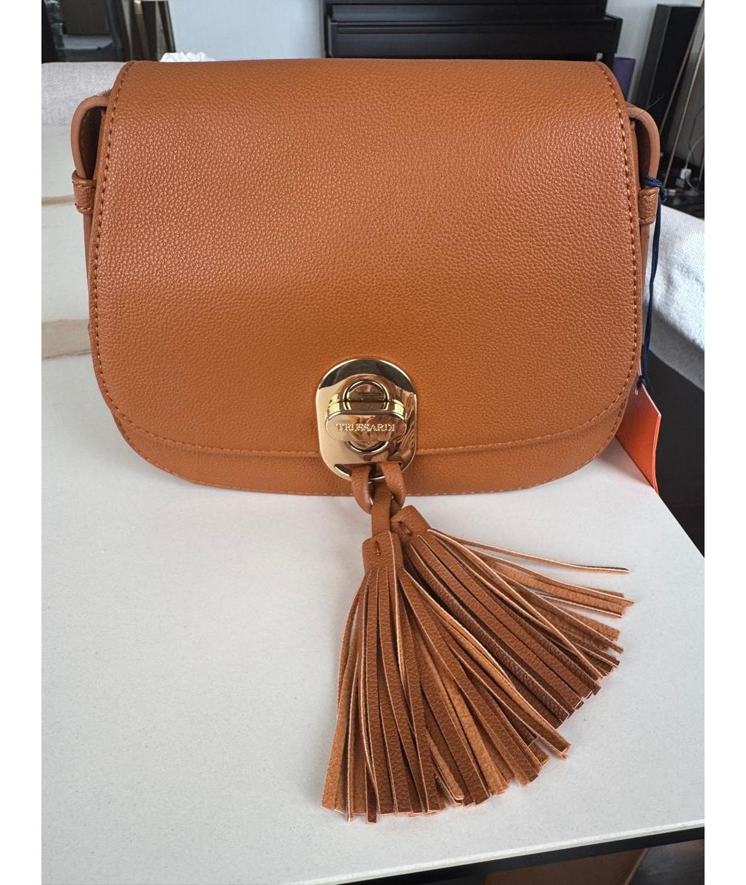 TRUSSARDI Коричневая кожаная сумка через плечо, фото 3