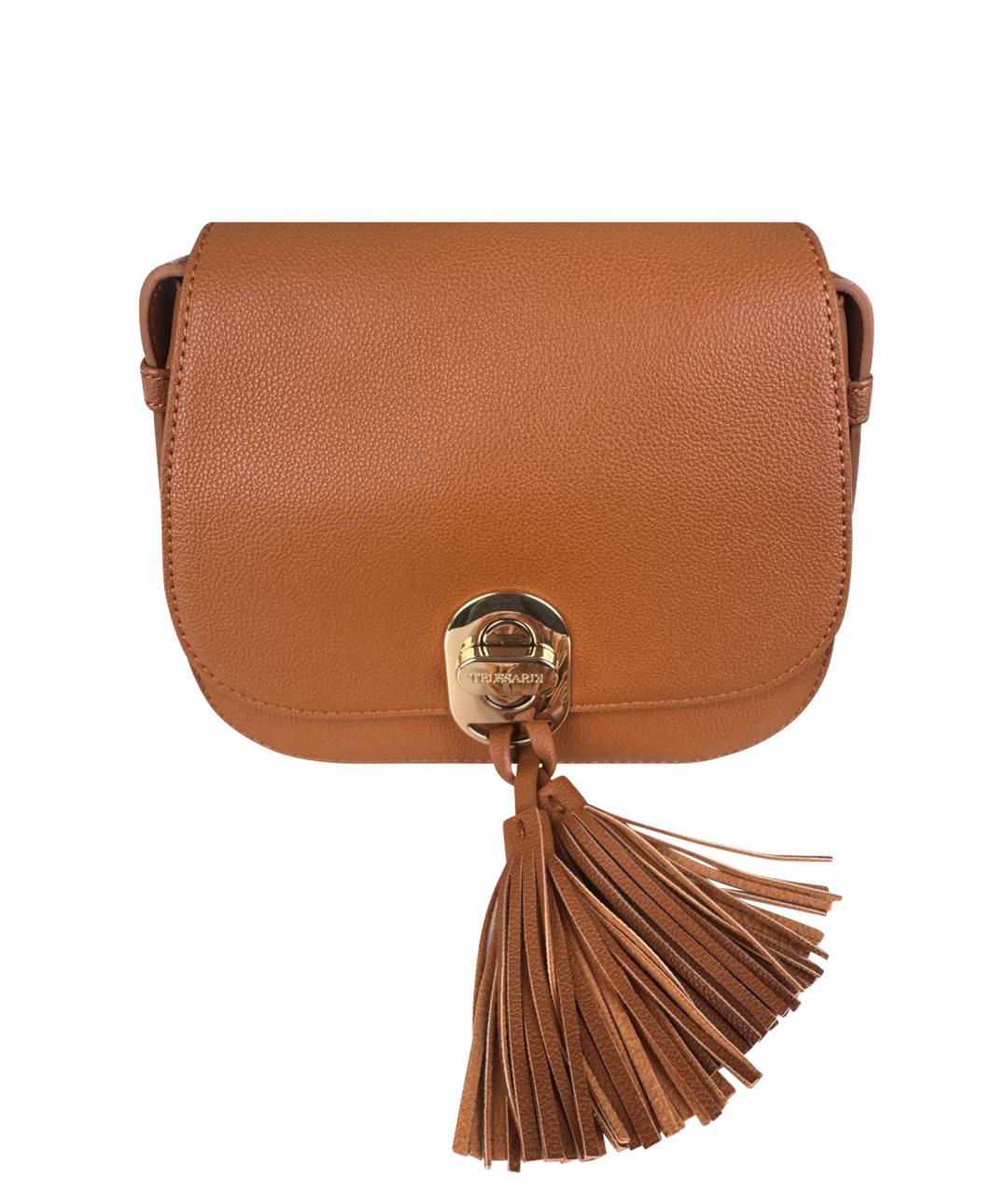 TRUSSARDI Коричневая кожаная сумка через плечо, фото 1