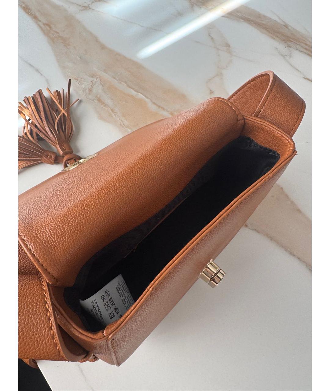 TRUSSARDI Коричневая кожаная сумка через плечо, фото 4