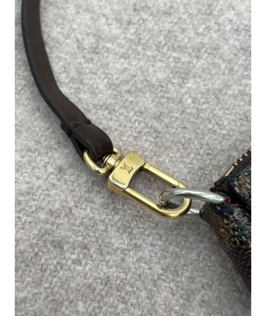 LOUIS VUITTON Коричневая кожаная сумка с короткими ручками, фото 4