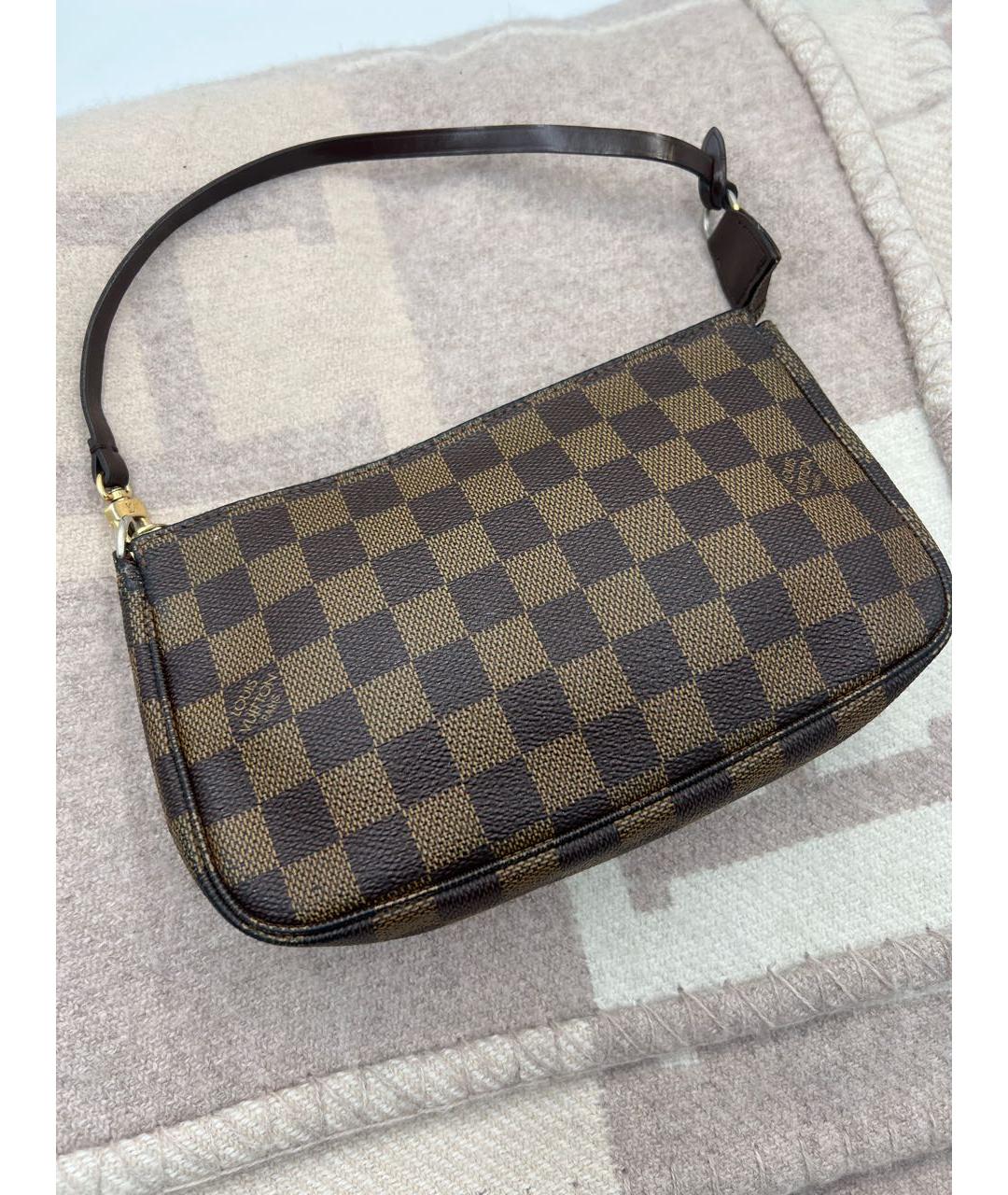 LOUIS VUITTON Коричневая кожаная сумка с короткими ручками, фото 2