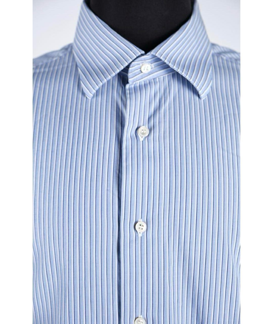 BRIONI Голубая хлопковая классическая рубашка, фото 3