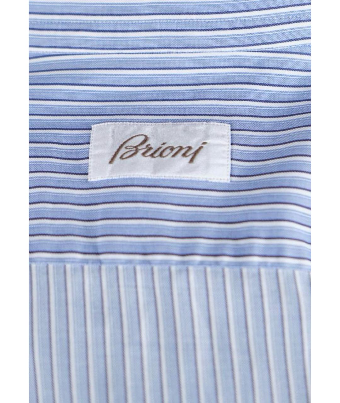 BRIONI Голубая хлопковая классическая рубашка, фото 4