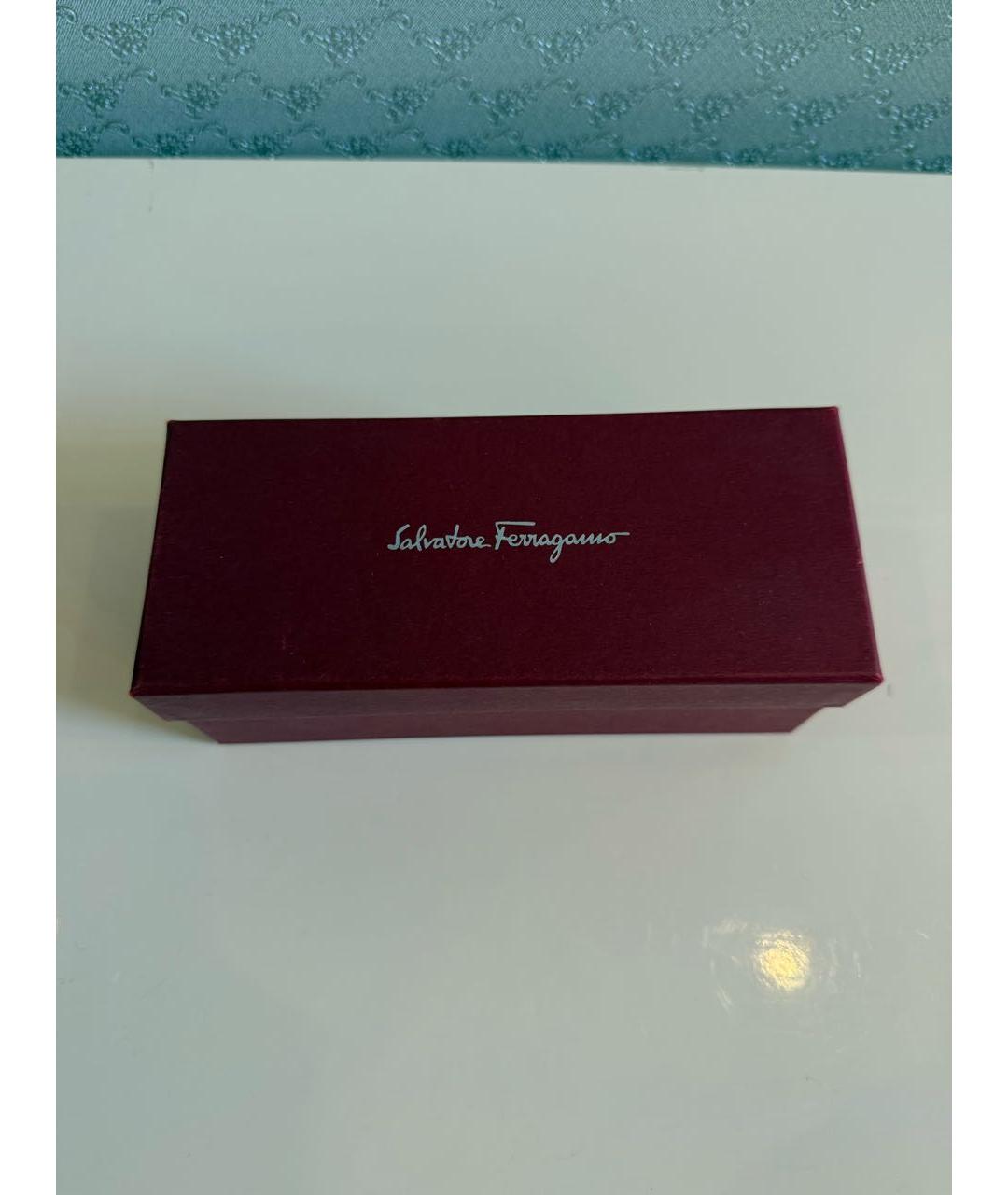 FERRAGAMO Бежевые металлические солнцезащитные очки, фото 4