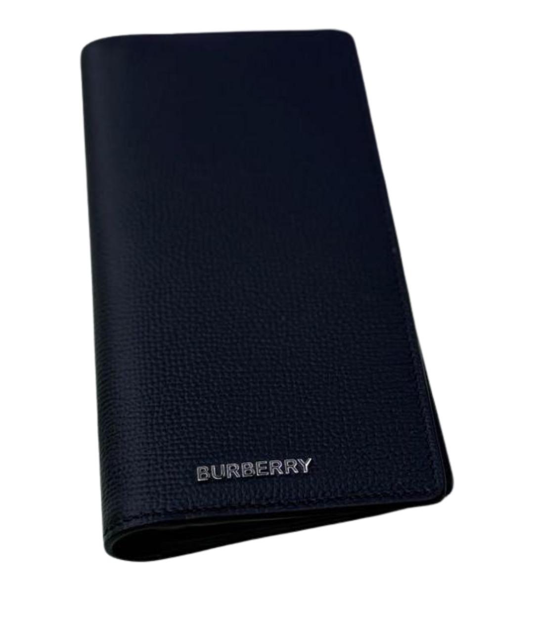 BURBERRY Черный кожаный кошелек, фото 1