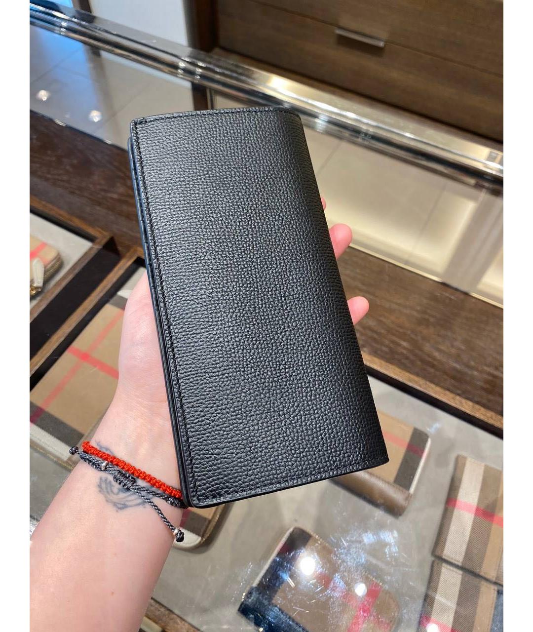 BURBERRY Черный кожаный кошелек, фото 2