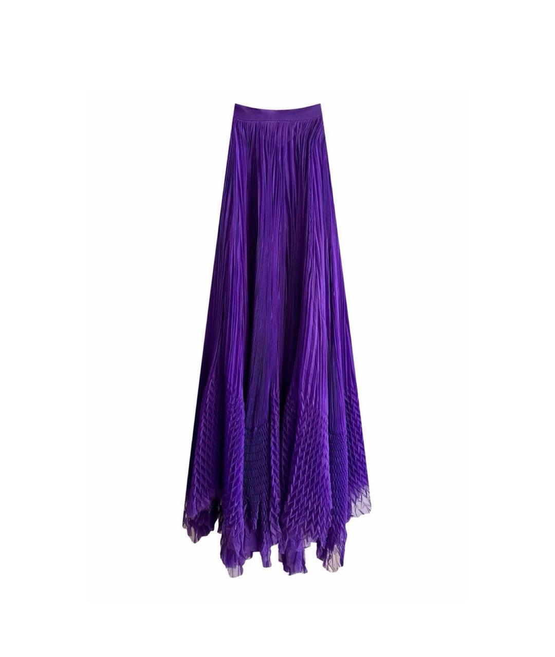 DSQUARED2 Фиолетовая сетчатая юбка макси, фото 1