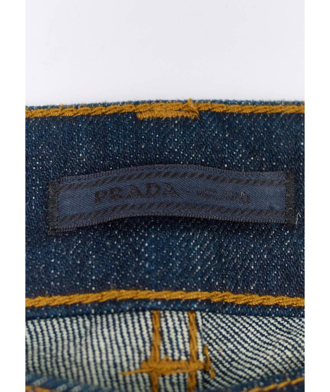 PRADA Синие хлопко-эластановые джинсы слим, фото 3