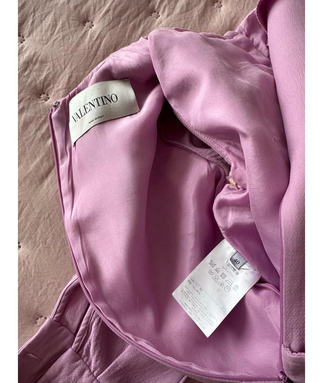 VALENTINO Розовое шерстяное коктейльное платье, фото 5