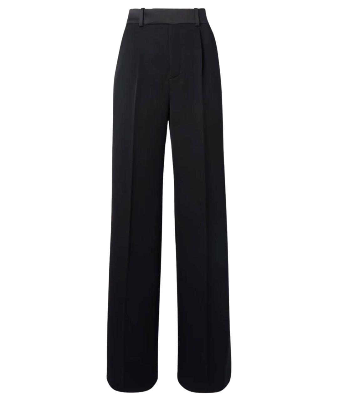 SAINT LAURENT Черные шерстяные брюки широкие, фото 1