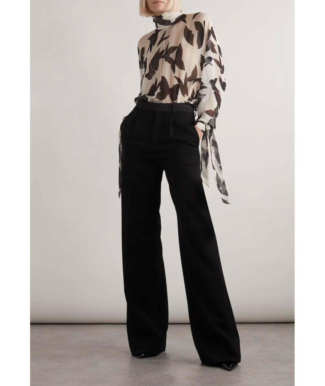 SAINT LAURENT Черные шерстяные брюки широкие, фото 2