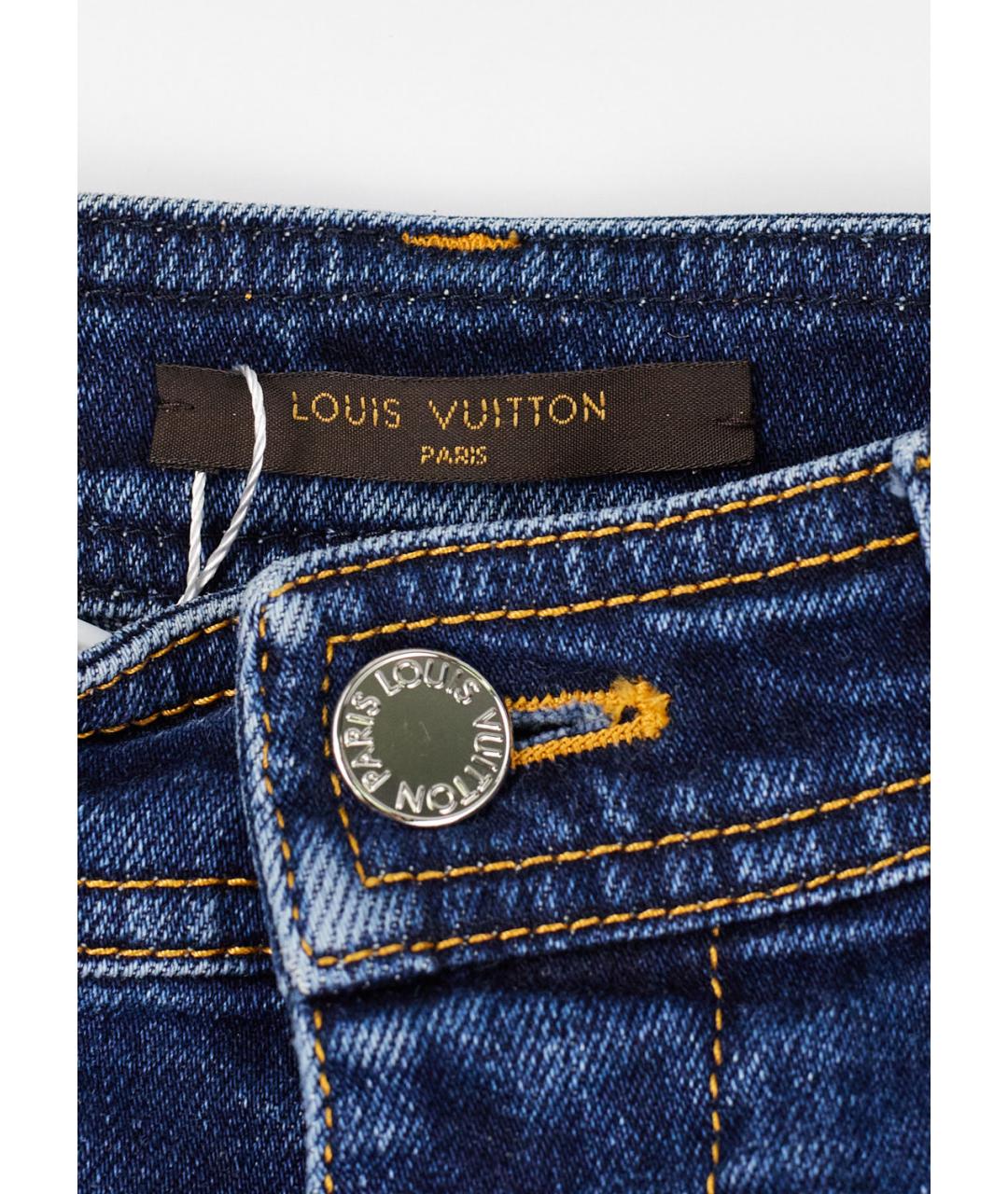 LOUIS VUITTON Синие хлопко-эластановые джинсы слим, фото 4