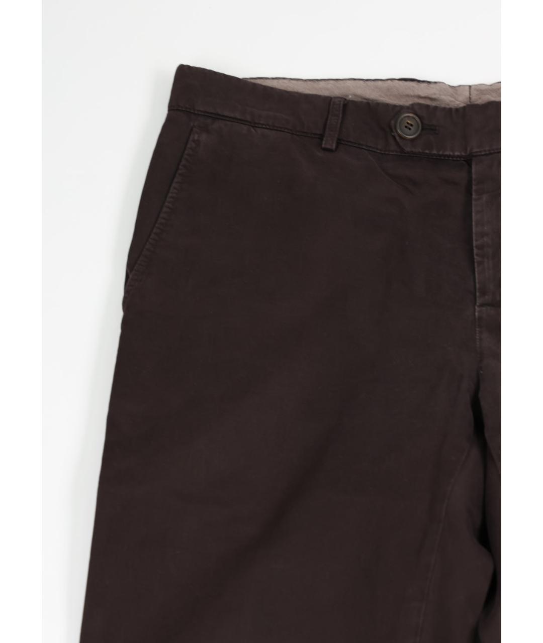 BRUNELLO CUCINELLI Коричневые хлопковые повседневные брюки, фото 6