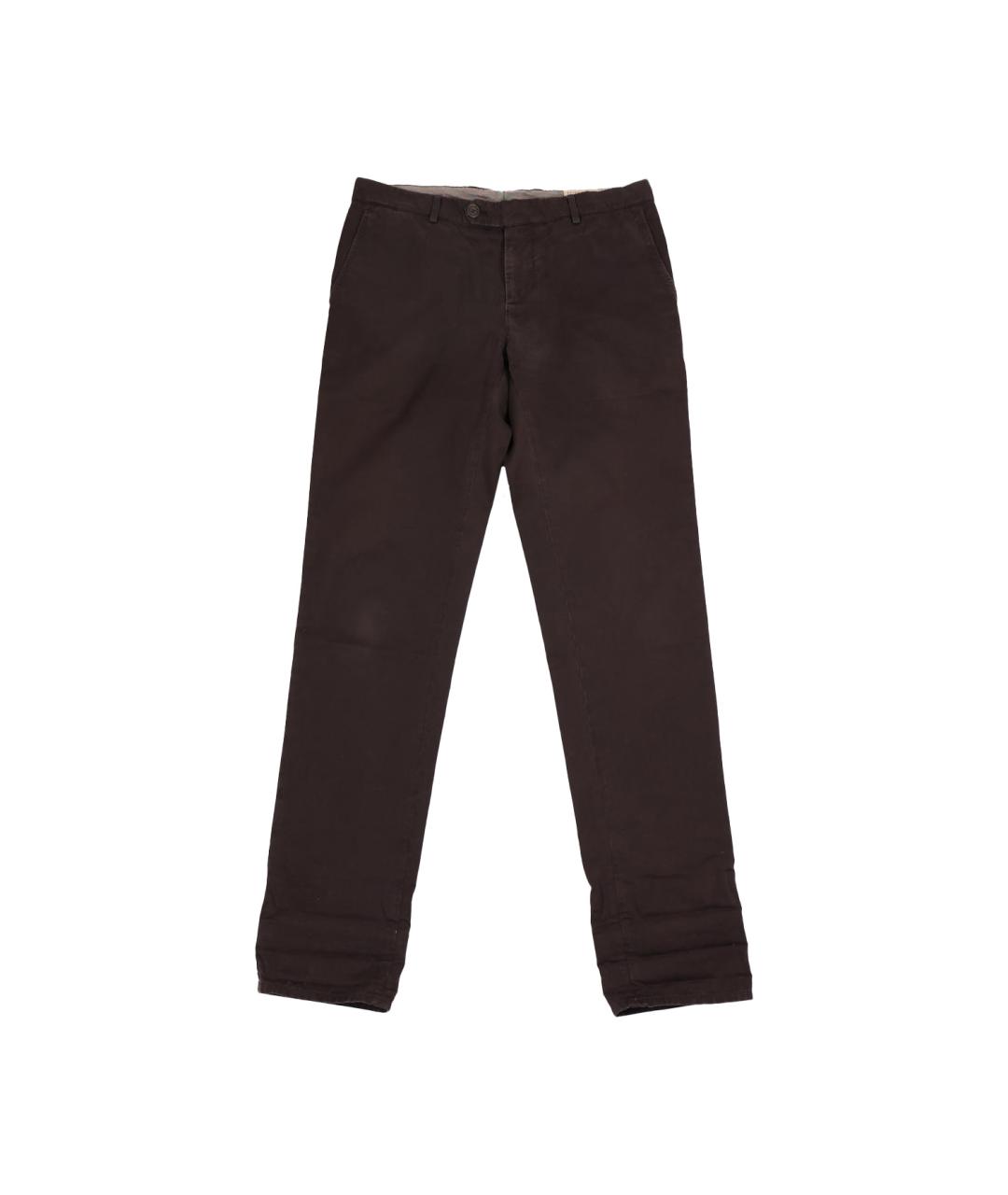 BRUNELLO CUCINELLI Коричневые хлопковые повседневные брюки, фото 1
