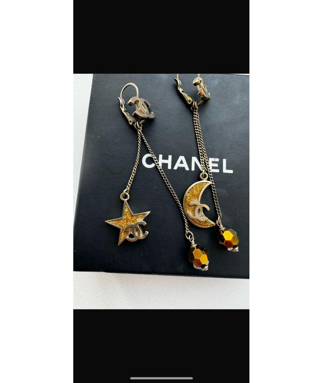 CHANEL Серебряные металлические серьги, фото 2