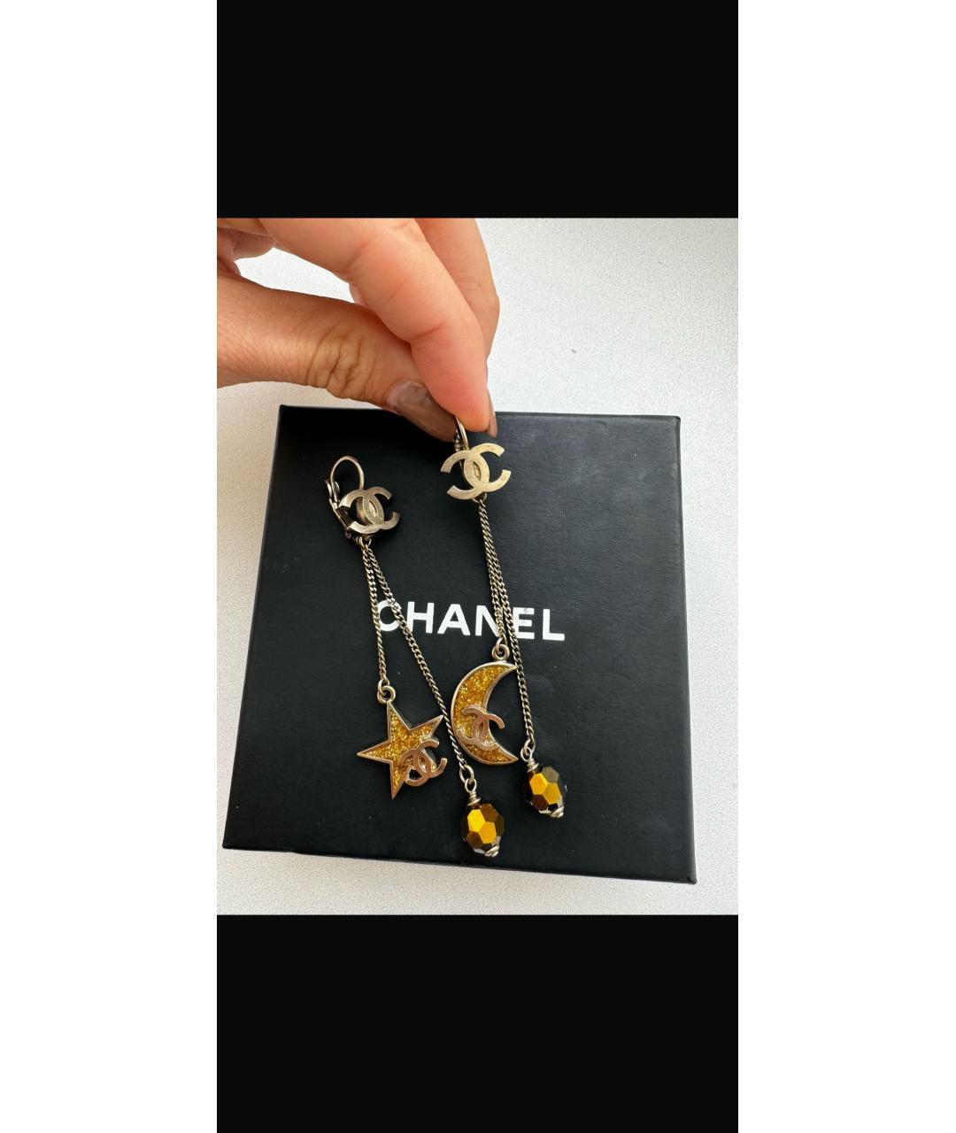 CHANEL Серебряные металлические серьги, фото 6