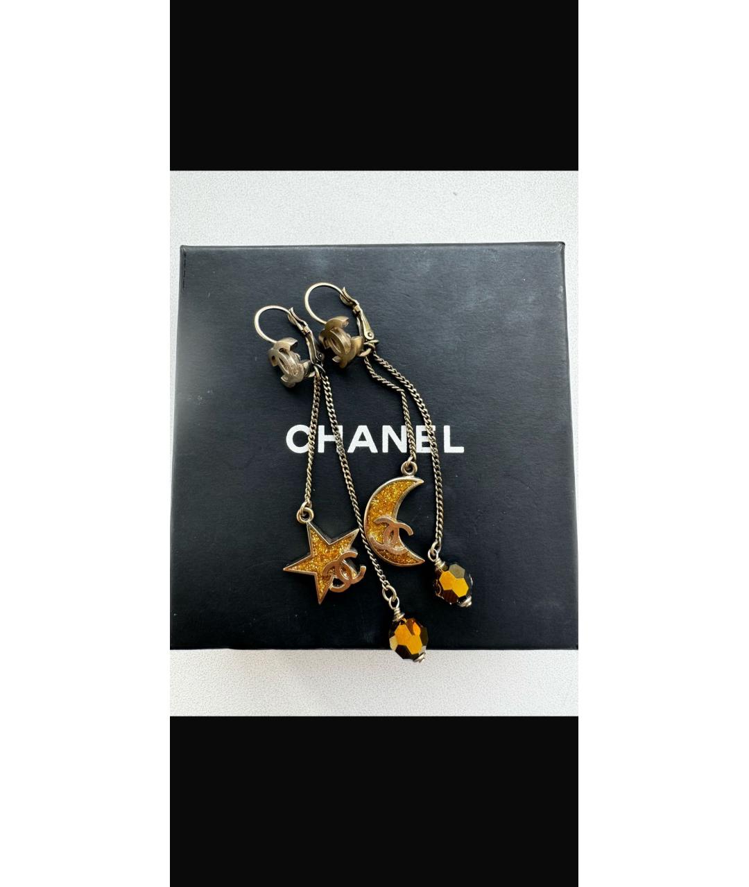 CHANEL Серебряные металлические серьги, фото 3