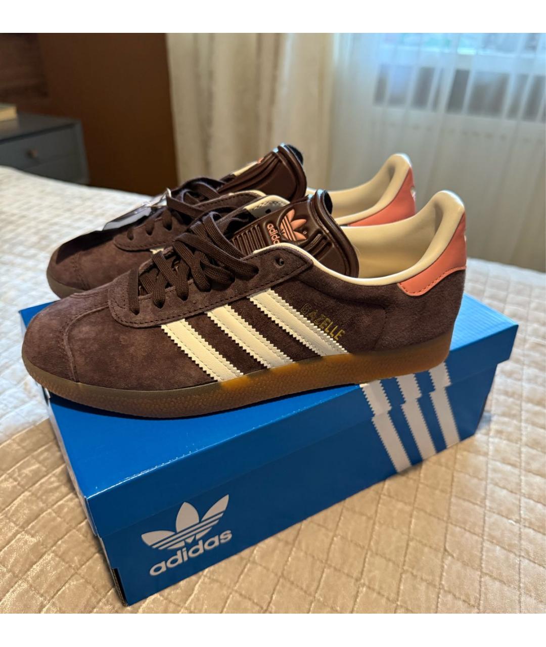 ADIDAS Коричневые замшевые кроссовки, фото 2