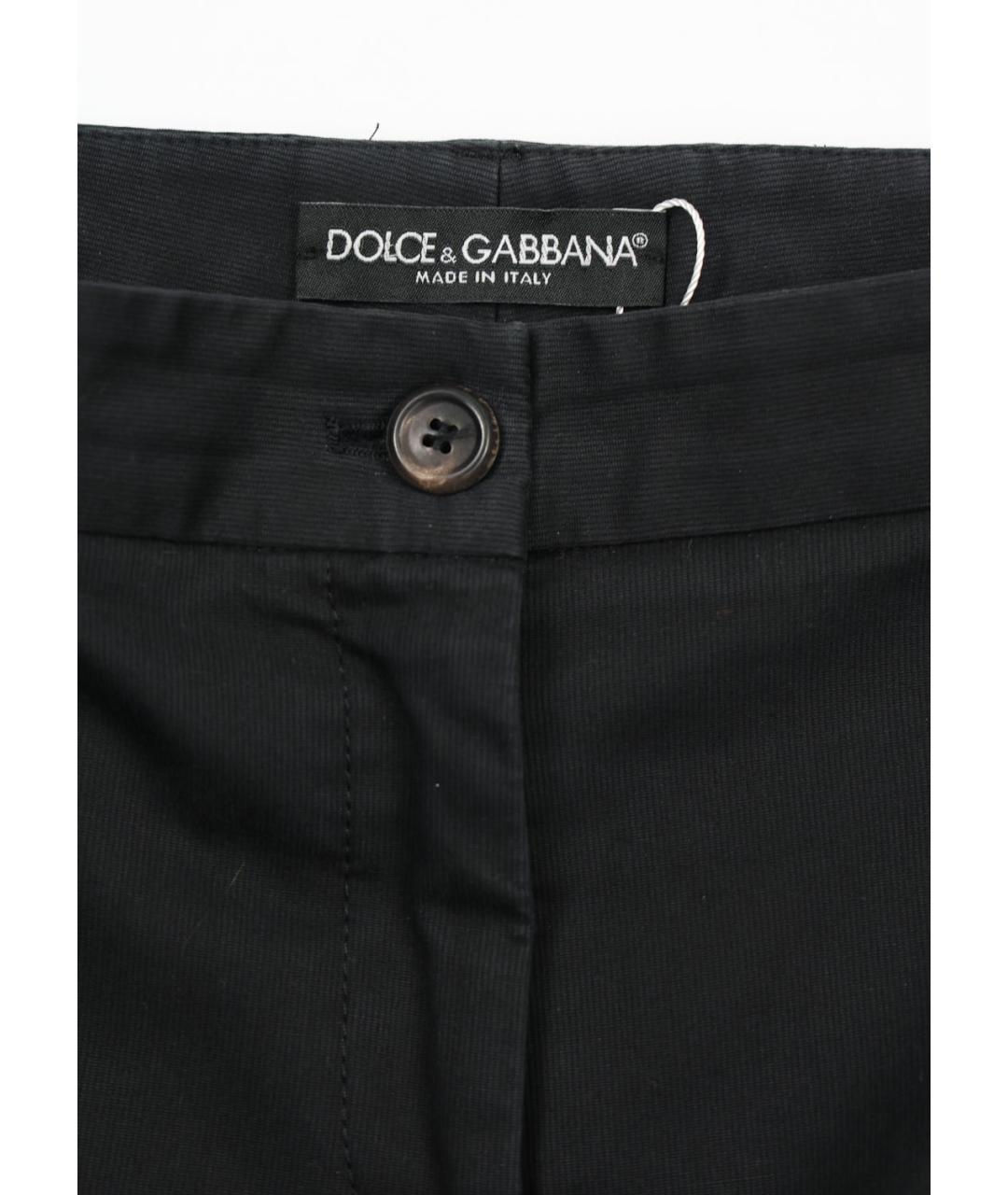 DOLCE&GABBANA Черные хлопко-эластановые прямые брюки, фото 4
