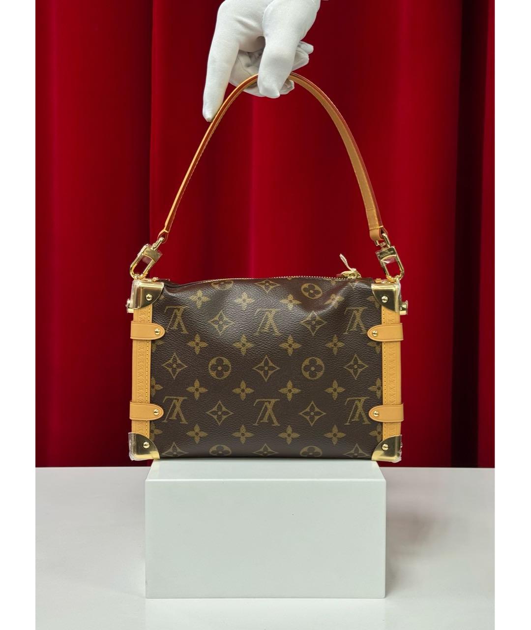 LOUIS VUITTON Коричневая кожаная сумка через плечо, фото 7