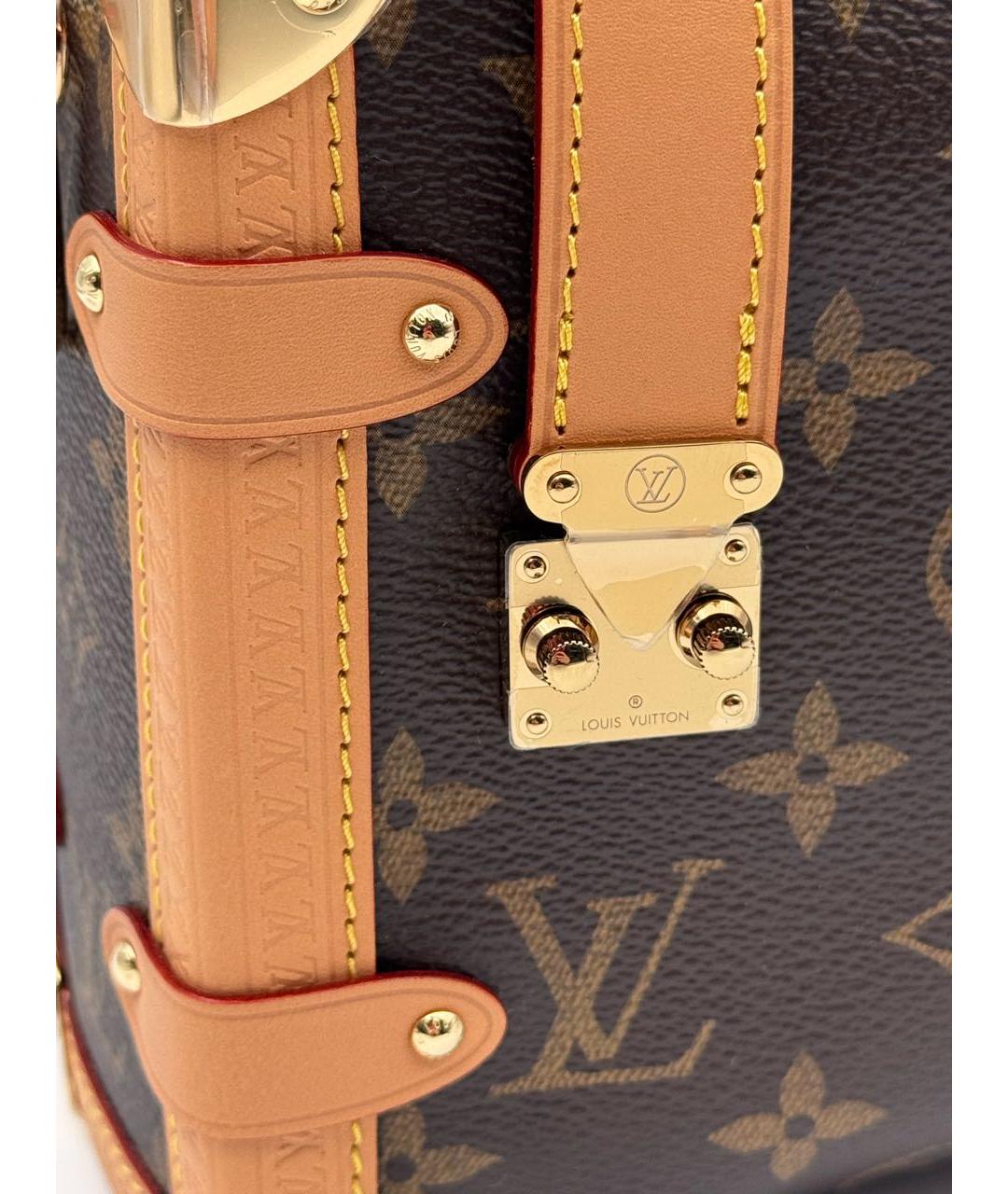 LOUIS VUITTON Коричневая кожаная сумка через плечо, фото 8