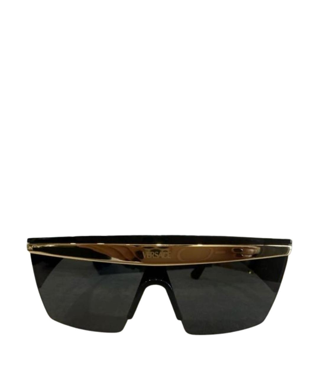 VERSACE Черные пластиковые солнцезащитные очки, фото 1