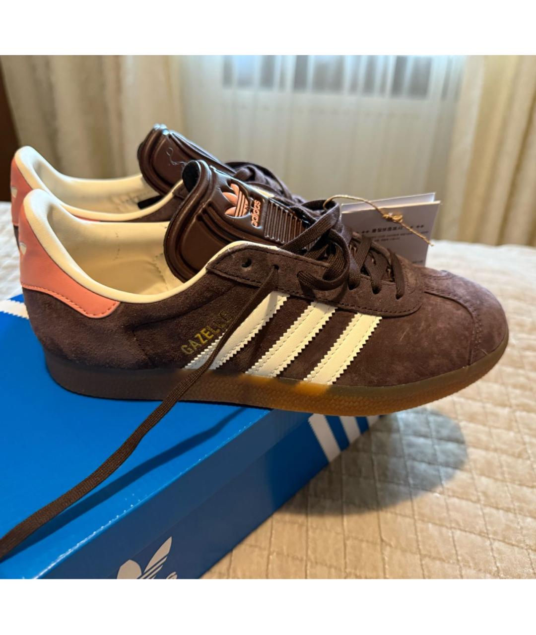 ADIDAS Коричневые замшевые кроссовки, фото 2