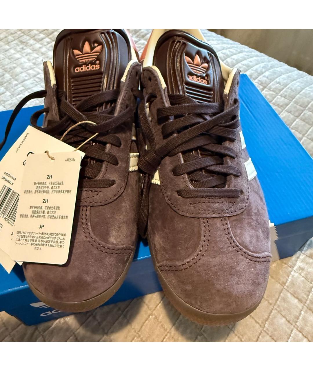 ADIDAS Коричневые замшевые кроссовки, фото 4