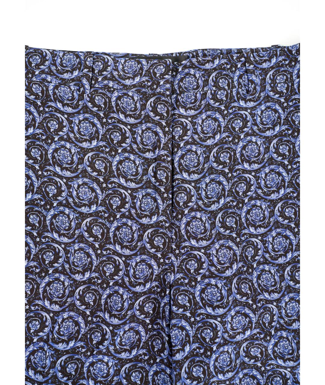 VERSACE Синие шелковые брюки широкие, фото 6