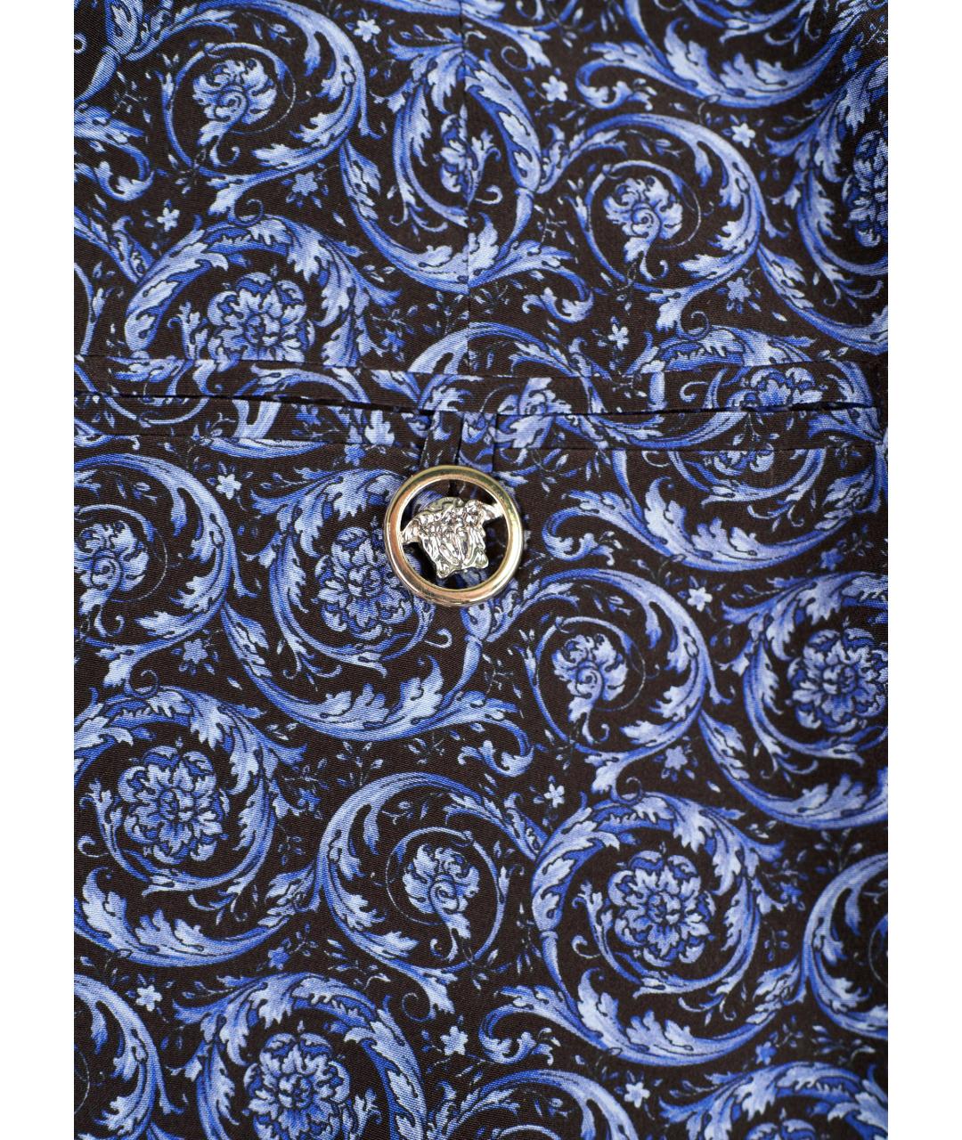 VERSACE Синие шелковые брюки широкие, фото 4