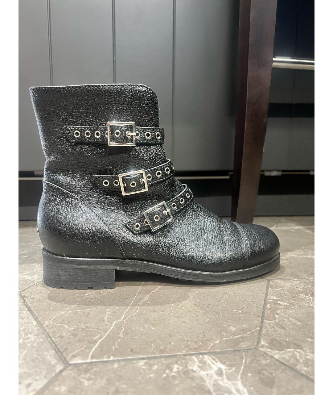 JIMMY CHOO Черные кожаные ботинки, фото 3