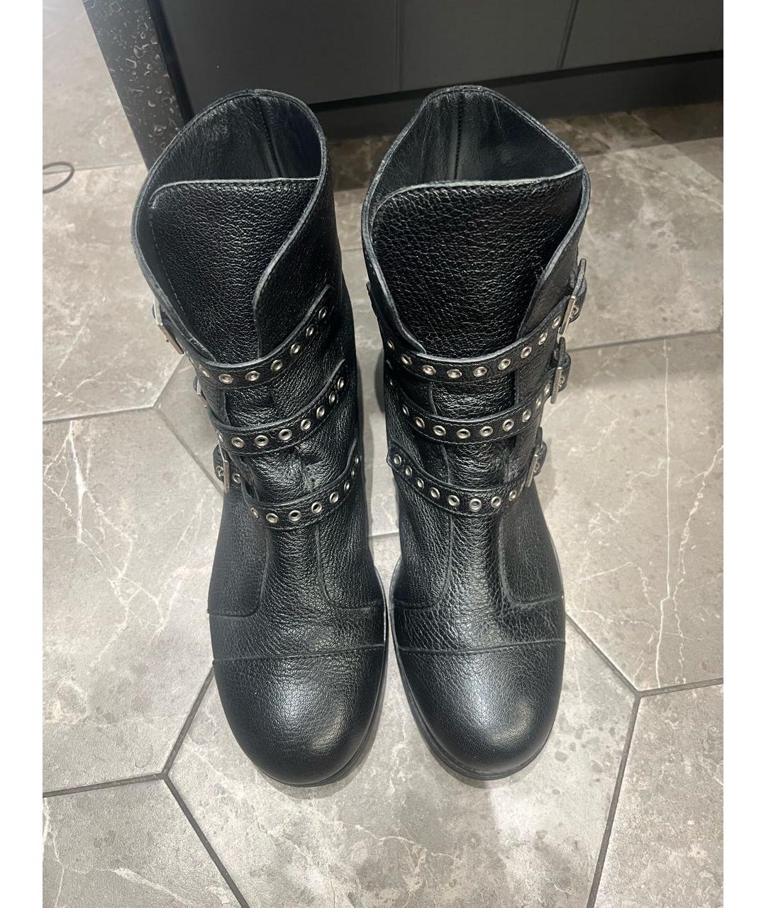 JIMMY CHOO Черные кожаные ботинки, фото 2