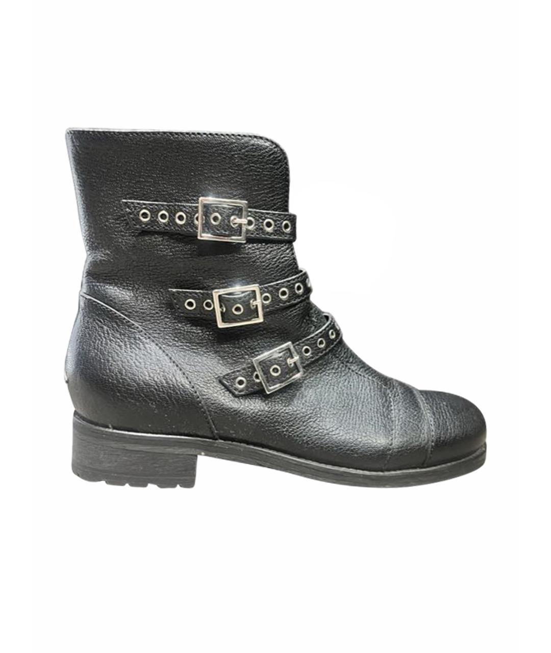 JIMMY CHOO Черные кожаные ботинки, фото 1