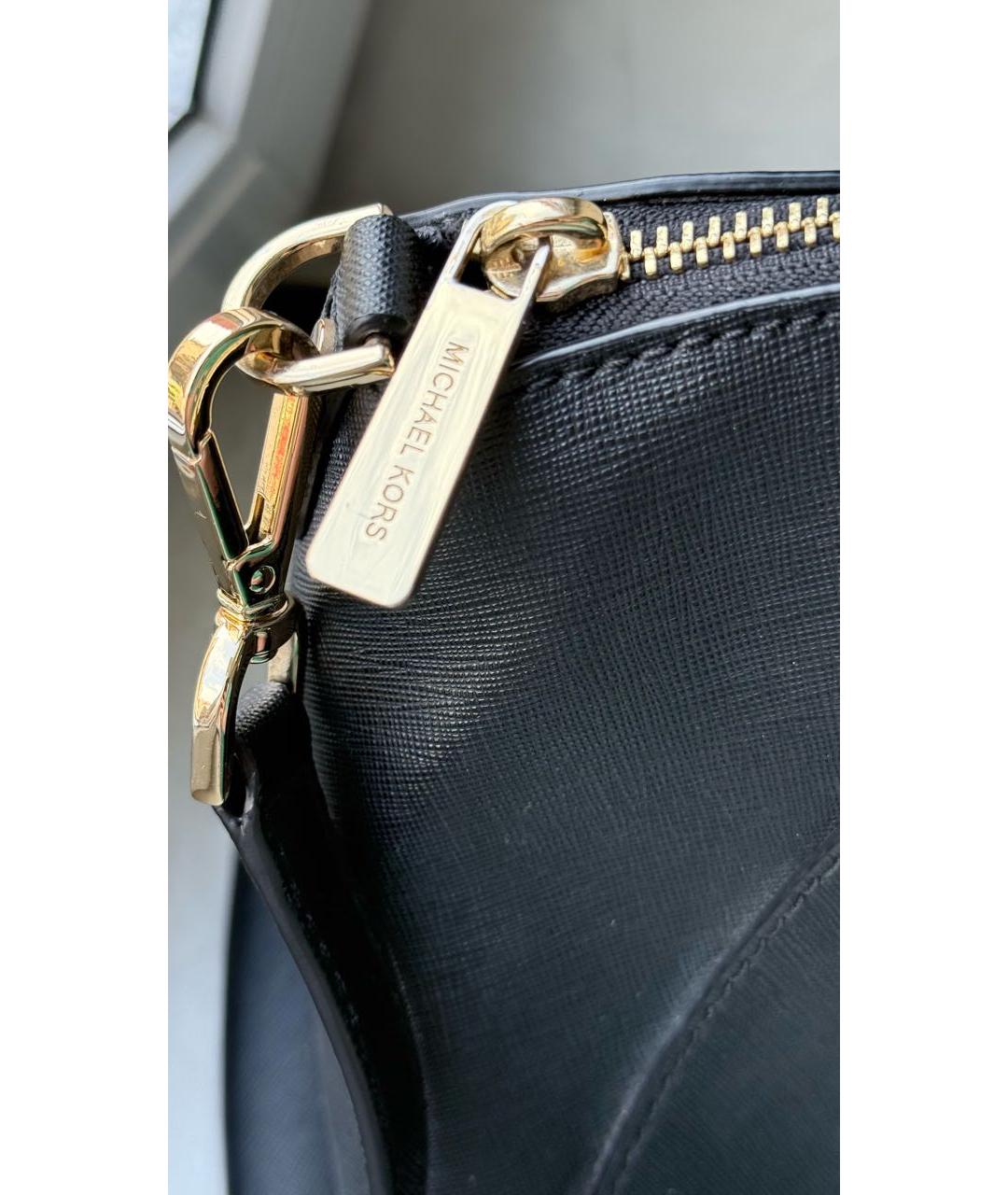 MICHAEL KORS Черная кожаная сумка с короткими ручками, фото 6