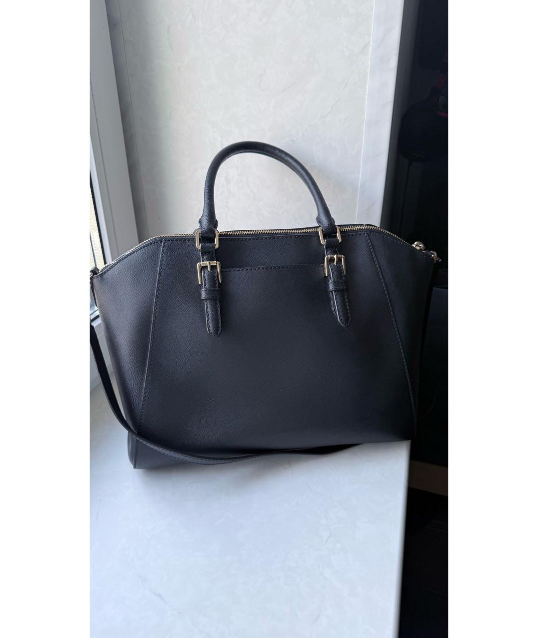 MICHAEL KORS Черная кожаная сумка с короткими ручками, фото 3