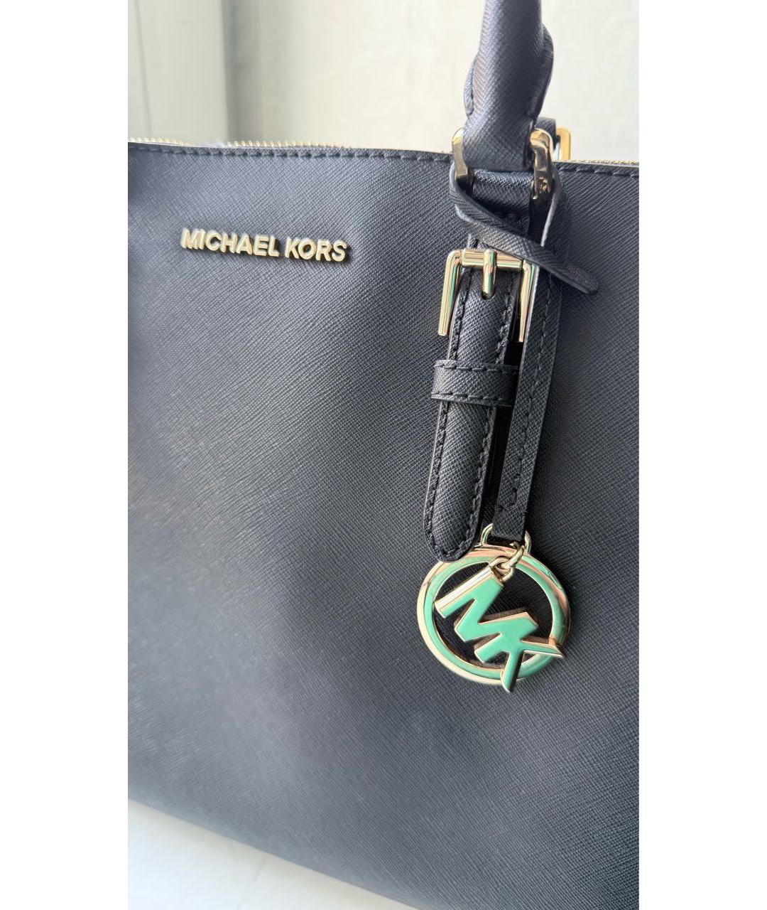MICHAEL KORS Черная кожаная сумка с короткими ручками, фото 5