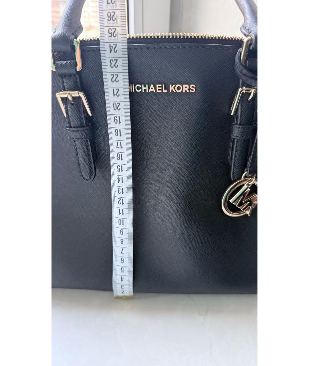MICHAEL KORS Черная кожаная сумка с короткими ручками, фото 8