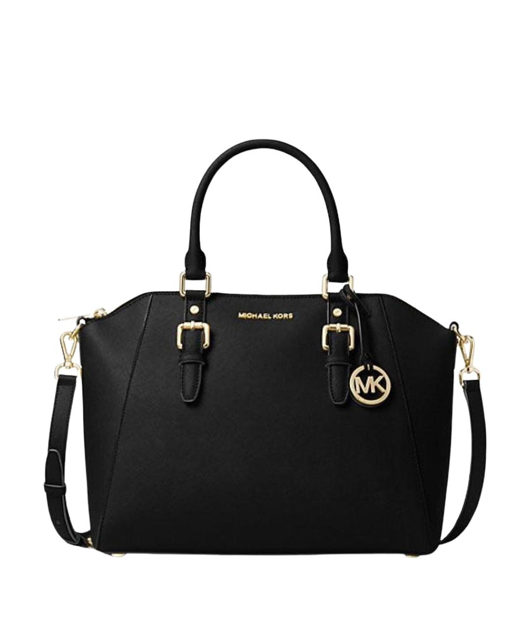 MICHAEL KORS Черная кожаная сумка с короткими ручками, фото 1