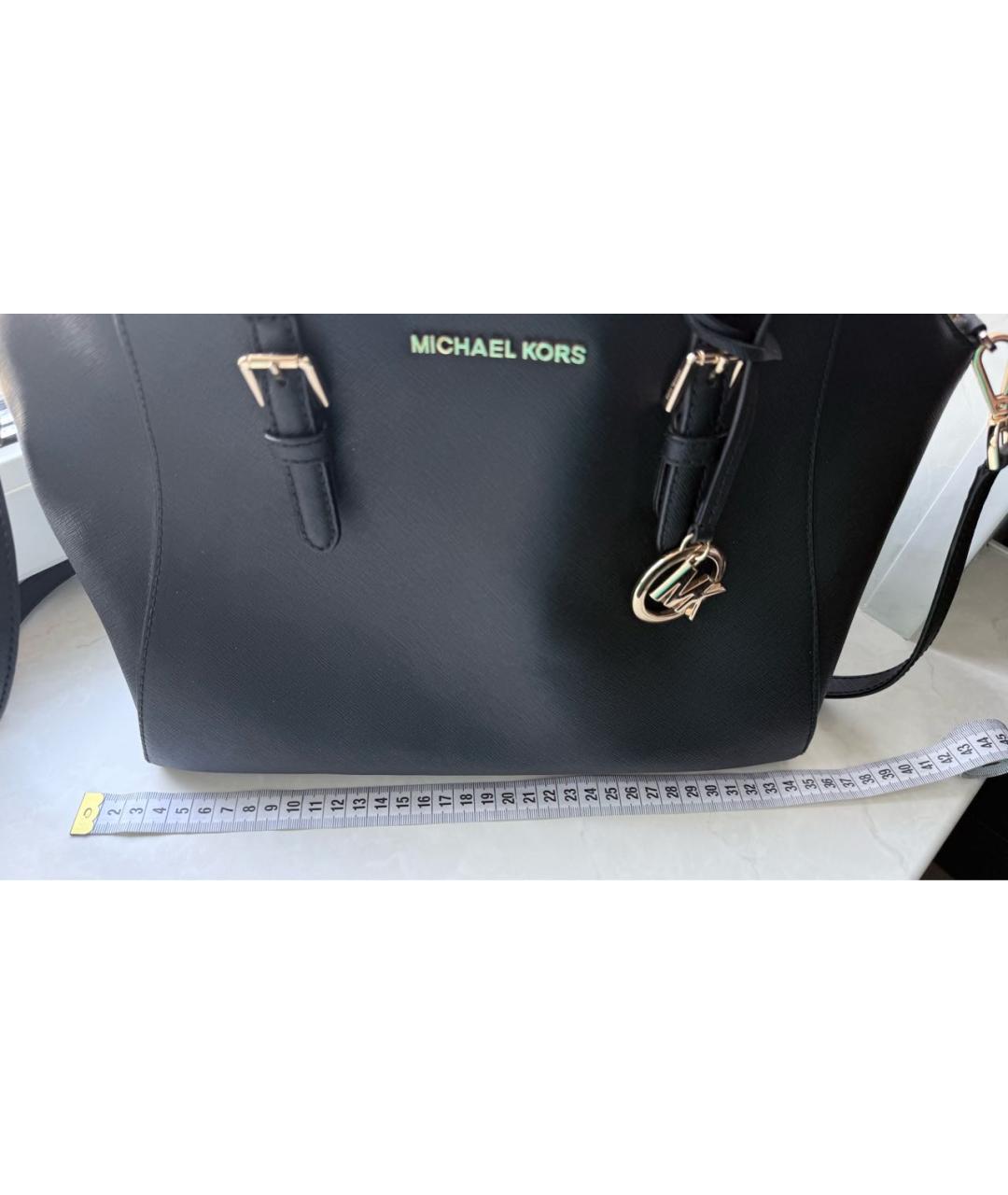 MICHAEL KORS Черная кожаная сумка с короткими ручками, фото 7