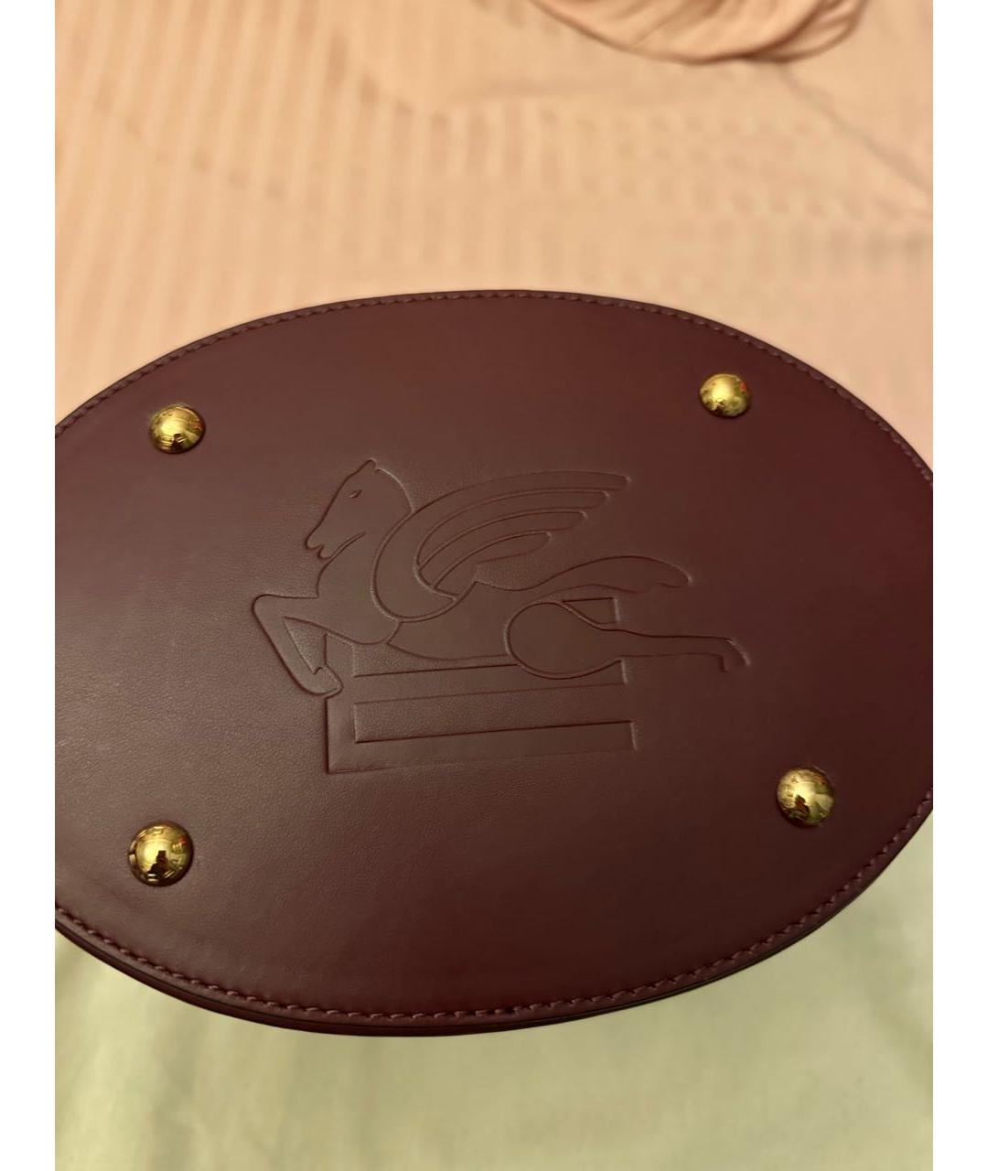 ETRO Бордовая кожаная сумка с короткими ручками, фото 7