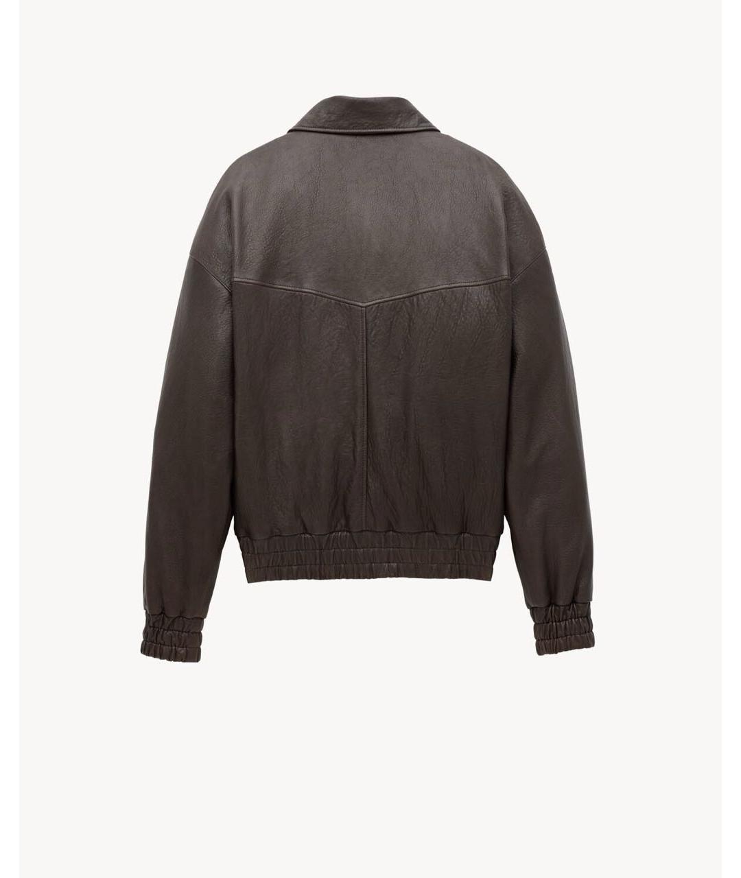SAINT LAURENT Коричневая кожаная куртка, фото 3