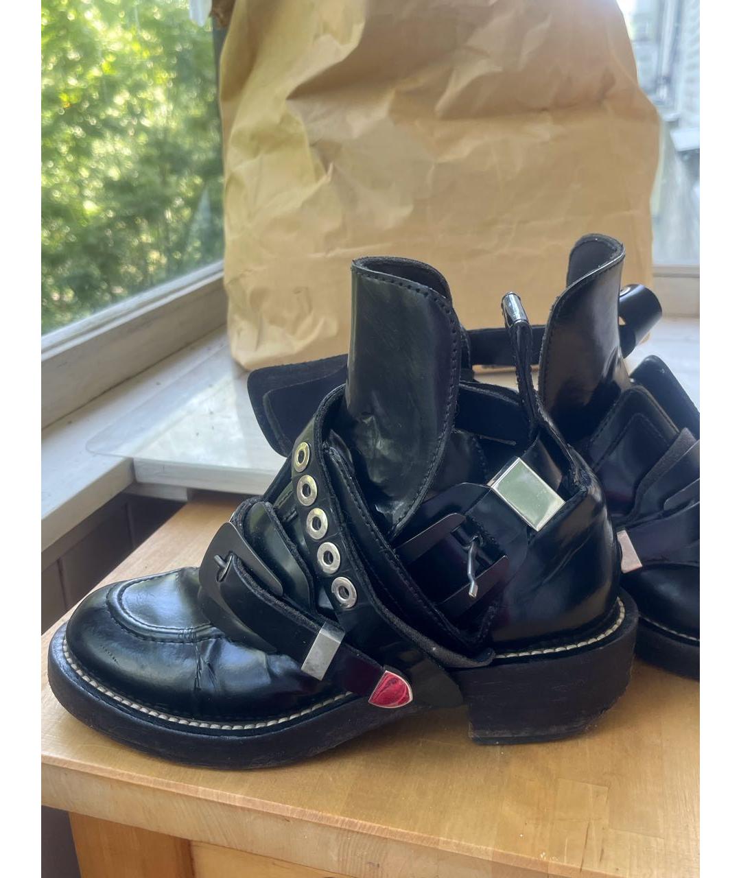 BALENCIAGA Черные ботинки из лакированной кожи, фото 6