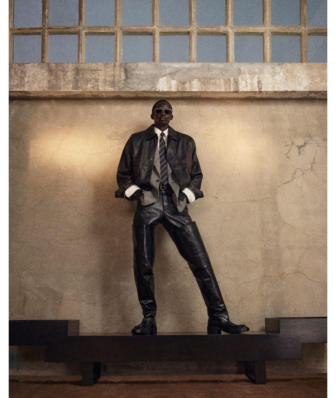 SAINT LAURENT Черная кожаная куртка, фото 3