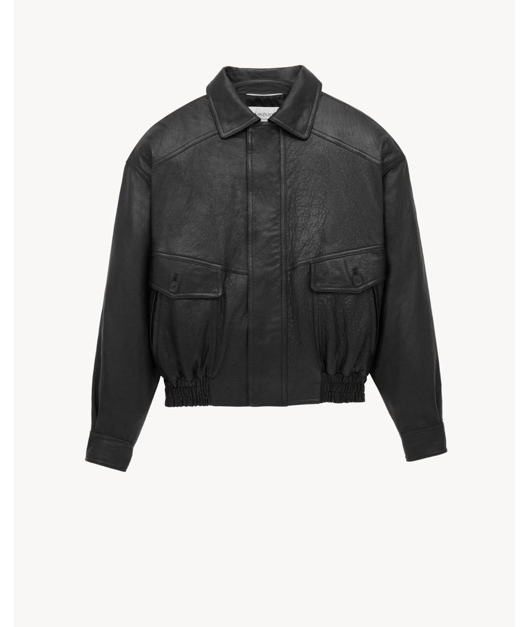 SAINT LAURENT Черная кожаная куртка, фото 4