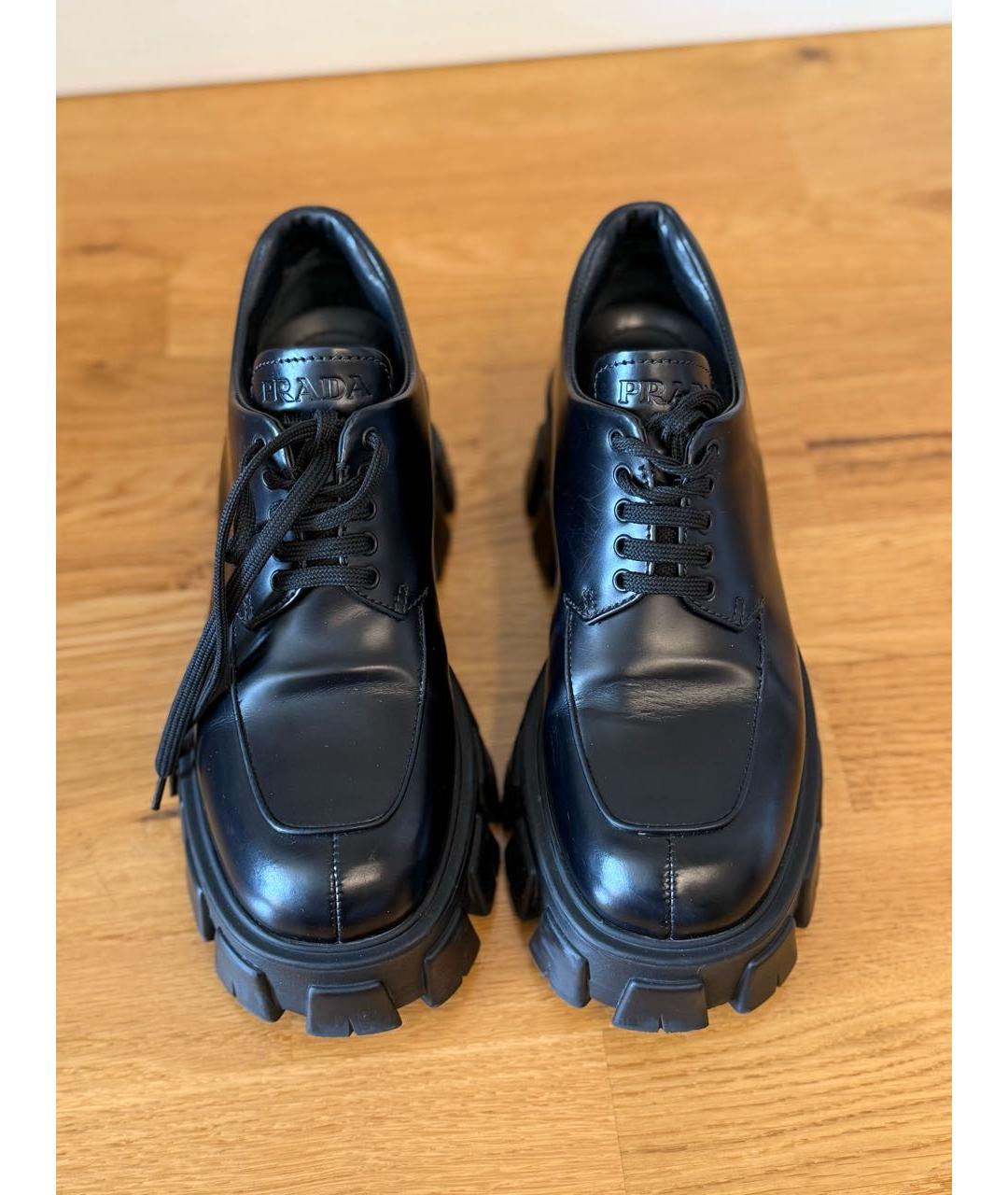 PRADA Черные кожаные ботинки, фото 2