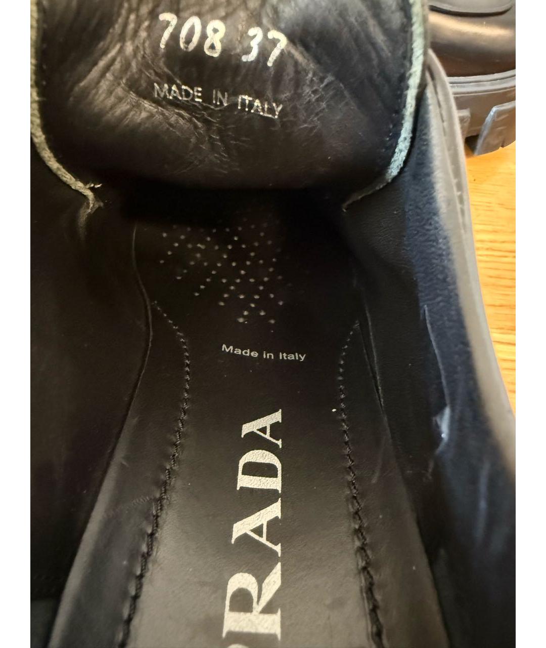 PRADA Черные кожаные ботинки, фото 8